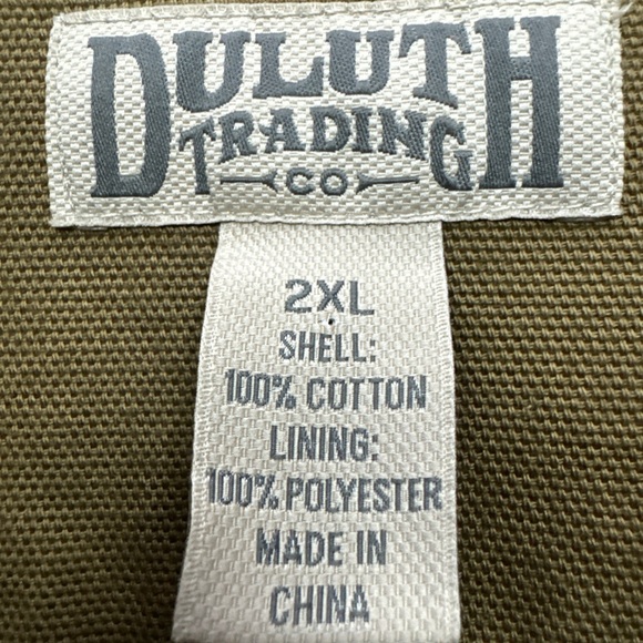 Duluth Trading Co Men’s 2XL Brown Canvas Chore Jacket Fleece Lined - Picture 3 of 6